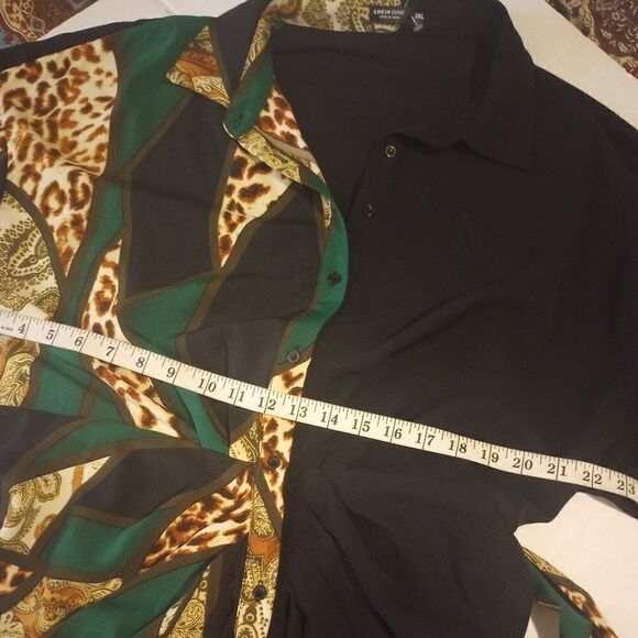 Shein curve animal print and Paisley black color block button down shi… - Picture 5 of 10